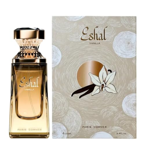 Eshal Vanilla Eau de Parfum 100 ml – Perfume de Mujer Oriental Vainilla con Caramelo y Rosa – Fragancia Dulce, Romántica y Duradera