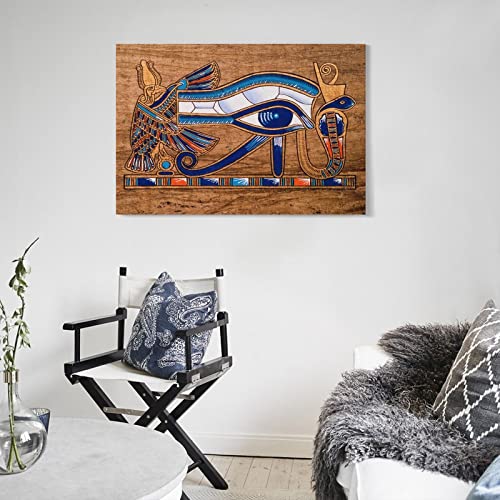 Canvas Paintings Wall Art Egyptian Papyrus Eye Of Horus Hieroglyph Pharaoh Paintings For Wall Decorations Canvas Painting Posters And Prints Wall Art Pictures For Living Room Bedroom Decor 24X36Inch( #TOP4