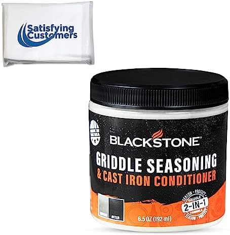 Blackstone 2-IN-1 Griddle & Cast Iron Seasoning Conditioner 6.5 OZ– Effective Seasoning Rub Formula – Food Safe – Easy to Use Cleaner & Conditioner – with Satisfying Customers Travel Tissue (1Pack) Blackstone 2-IN-1 Griddle & Cast Iron Seasoning Conditioner 6.5 OZ– Effective Seasoning Rub Formula – Food Safe – Easy to Use Cleaner & Conditioner – with Satisfying Customers Travel Tissue (1Pack)