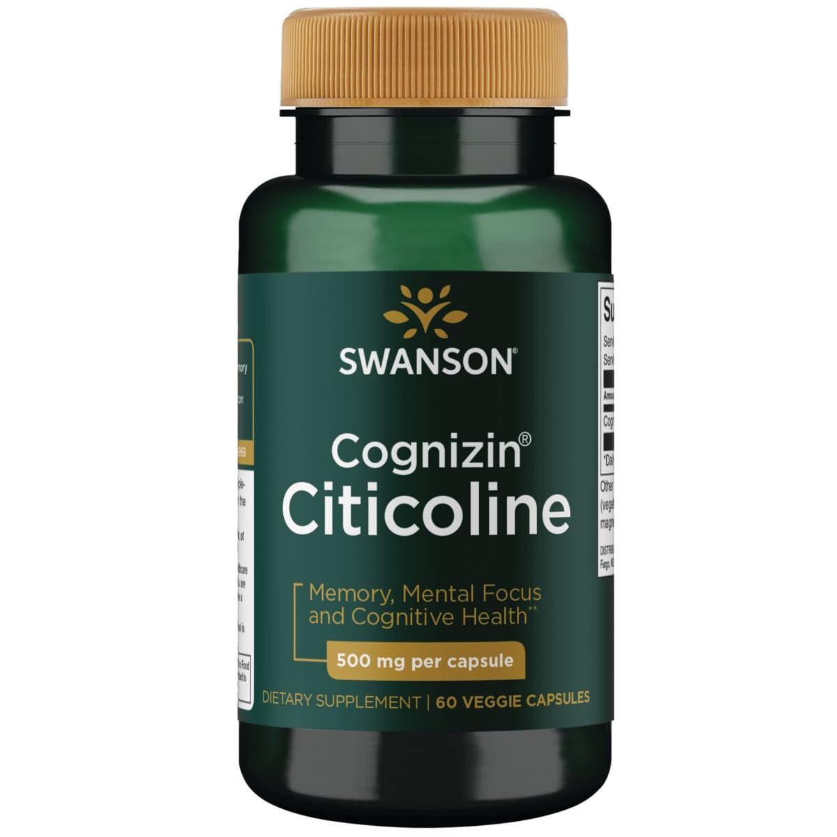 Swanson Ultra Cognizin Citicoline 1,000 mg, 60 Veg Capsules