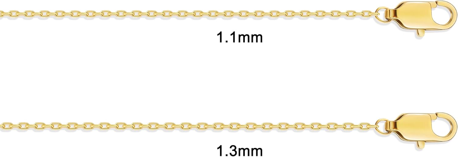 Gacimy Chain Necklace for Women, 14K Gold Plated/Silver Tone Cable Chain for Women, 1.1/1.3mm Thin Dainty Necklace Chains 16-24 Inch - Image 7