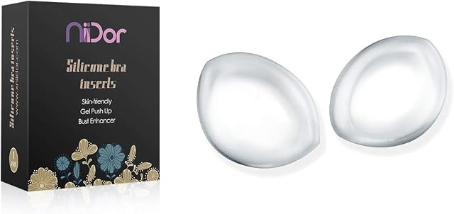 Niidor Silicone Bra Inserts, Clear V-Shaped Breast Enhancers Waterproof Bra Push Up Pads for Bikini Swimsuit
