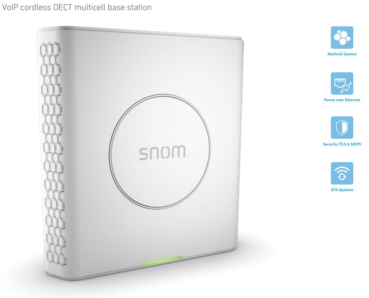 Snom M900 IP-DECT Multicell Base station (up to 4,000 base stations,Up to 16000 Handsets,Up to 8 Paralell calls per base,PoE),White,00004426 - Image 4