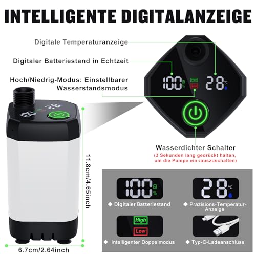 Camping Dusche, Spopal Tragbare Campingdusche wiederaufladbarem 6000mAh – Ansicht 4
