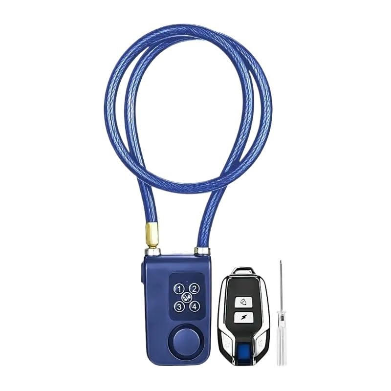 Candado de Bicicleta con Alarma y Bluetooth, Resistente al Agua, a Prueba de Polvo, con contraseña de 4 dígitos (1 Rojo, 3 Unidades) y 1 Azul, 3 Unidades