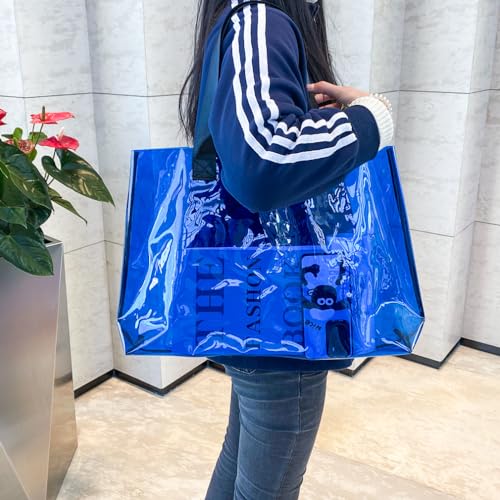 Image of Clear Large Tote Bag - Versatile, Waterproof, Stain Resistant, Transparent Shoulder Tote Bag for Work