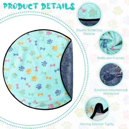 Image of 8 Pack Round Pee Pads for Dogs Washable 32'' Waterproof Whelping Pads Reusable Puppy Pads Anti Slip Pet Training Pads Absorbent Whelping Floor Pad Whelping Box Supplies for Crate Potty