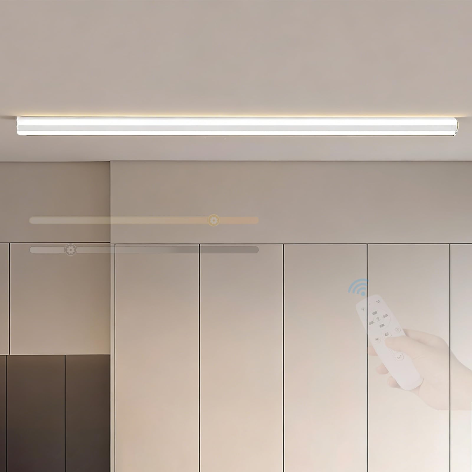 Lampe de plafond LED dimmable 120cm pour illuminer votre grand salon moderne - 8