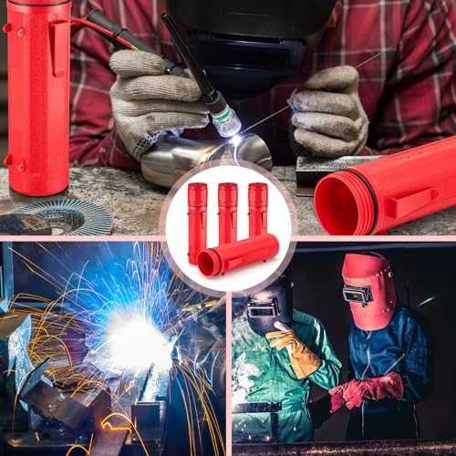 Image of Zonon 4 Pcs Welding Rod Storage Tube 14 Inch Tig Rod Holder, Red
