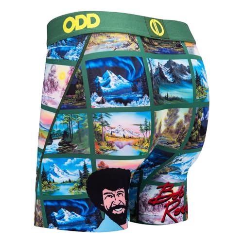 Odd Sox Men's Novelty Underwear Boxer Briefs, Paintings By Bob Ross4