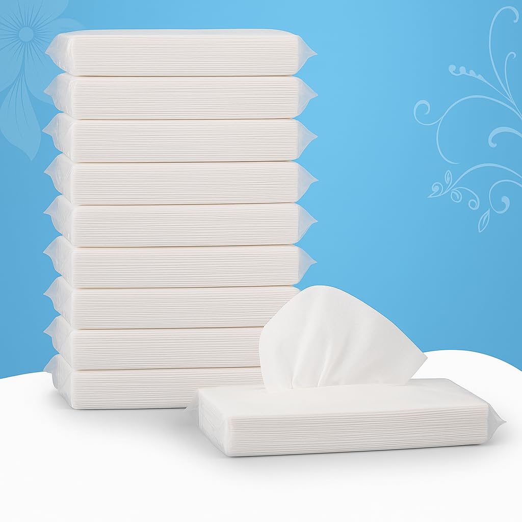 Silken Snow Facial Tissue Refill Pack, Car Tissue Paper, 2 Ply Soft Face Tissue for Sun Visor, Compact Square Design for Car, Home & Travel (100 count (Pack of 10))-image-33