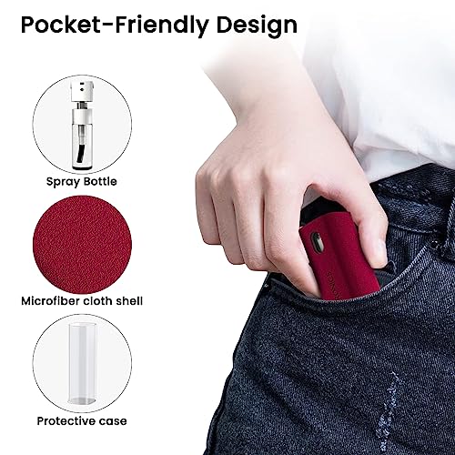 Image of Portronics Swipe 2 Screen Cleaner & Duster with Refillable Spray Bottle, Chemical Free for Monitors & Laptop Screen, Smartphones & Tablets(Red)