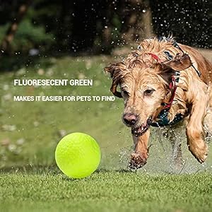 Fluorescent Green Dog Toy Ball for Aggressive Chewers, Durable Floating Lightweight Bounce Ball for Medium to Large Dogs to Fetch, Play, and Chew Fluorescent Green Dog Toy Ball for Aggressive Chewers, Durable Floating Lightweight Bounce Ball for Medium to Large Dogs to Fetch, Play, and Chew