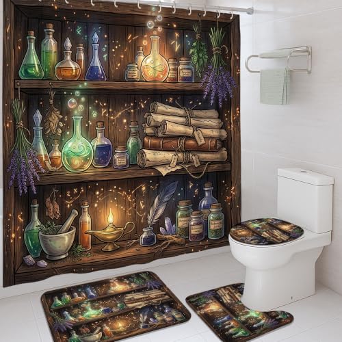 Rideau de douche imperméable et tapis de bain ensemble 183x183