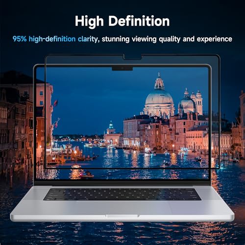 Image of Mamol Privacy Screen for MacBook Air 15 Inch (2023-2025, M2, M3,M4)- A2941 A3114, MagicSuction Removable Vacuum Adsorption Anti Spy,Anti Glare Anti Blue Light Filter for Mac Laptop Computer
