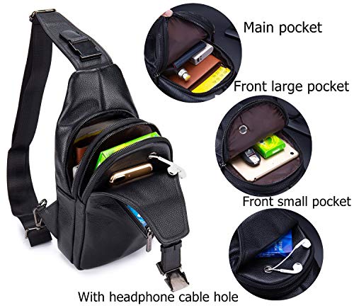 BULLCAPTAIN Genuine Leather Men Sling Bag Casual Travel Hiking Chest Bag Crossbody Shoulder Backpack4