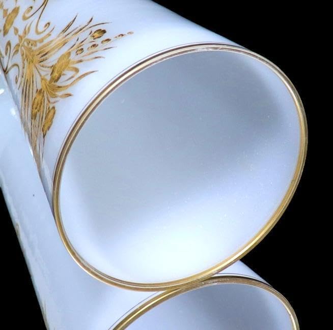 オールド・バカラ 最高級 純白 オパーリンクリスタル製 金彩 大型花瓶 30cm オールドバカラ 級 純白 オパーリンクリスタル製 金彩 大型花瓶 30cm