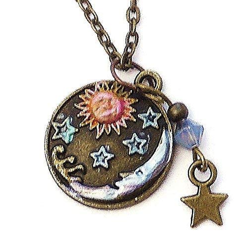 Half Moon Sun Stars Pendant Necklace 