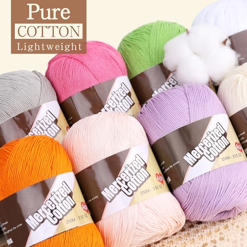 Image of Katech 1OO% Cotton Yarn for Crocheting & Knitting-2 Sport Weight-Baby Yarns