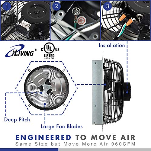 iLIVING-12-Wall-Mounted-Shutter-Exhaust-Fan-Automatic-Shutter-with-Thermostat-and-Variable-Speed-controller-06A-960-CFM-1400-SQF-Coverage-Area-Silver-ILG8SF12V-ST