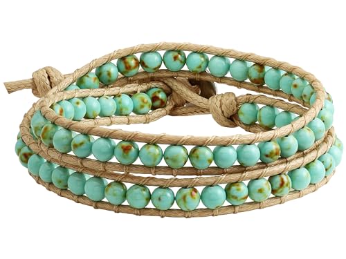 MINACHI Stone Wrap Bracelet for Women Healing Created Turquoise Beaded ...