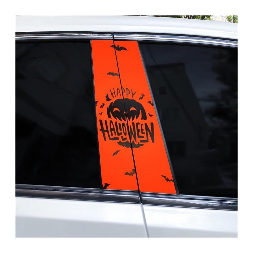 Body Parts 2pcs Car Center Column Sticker Halloween in English Viny L Material Car B-Pillar Decals(H)