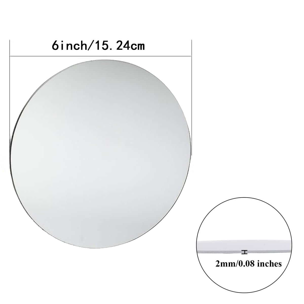 14Pack Round Mirror Centerpieces for Tables Decorations, 6inch Acrylic Round Mirror Trays Plates for Table Centerpiece Candles Wedding Baby Shower Christmas New Year Party Decor Crafts 2mm (6inch)