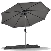 VOUNOT® Ombrellone da Giardino 270 cm, Parasole Spiaggia Inclinabile con Manovella