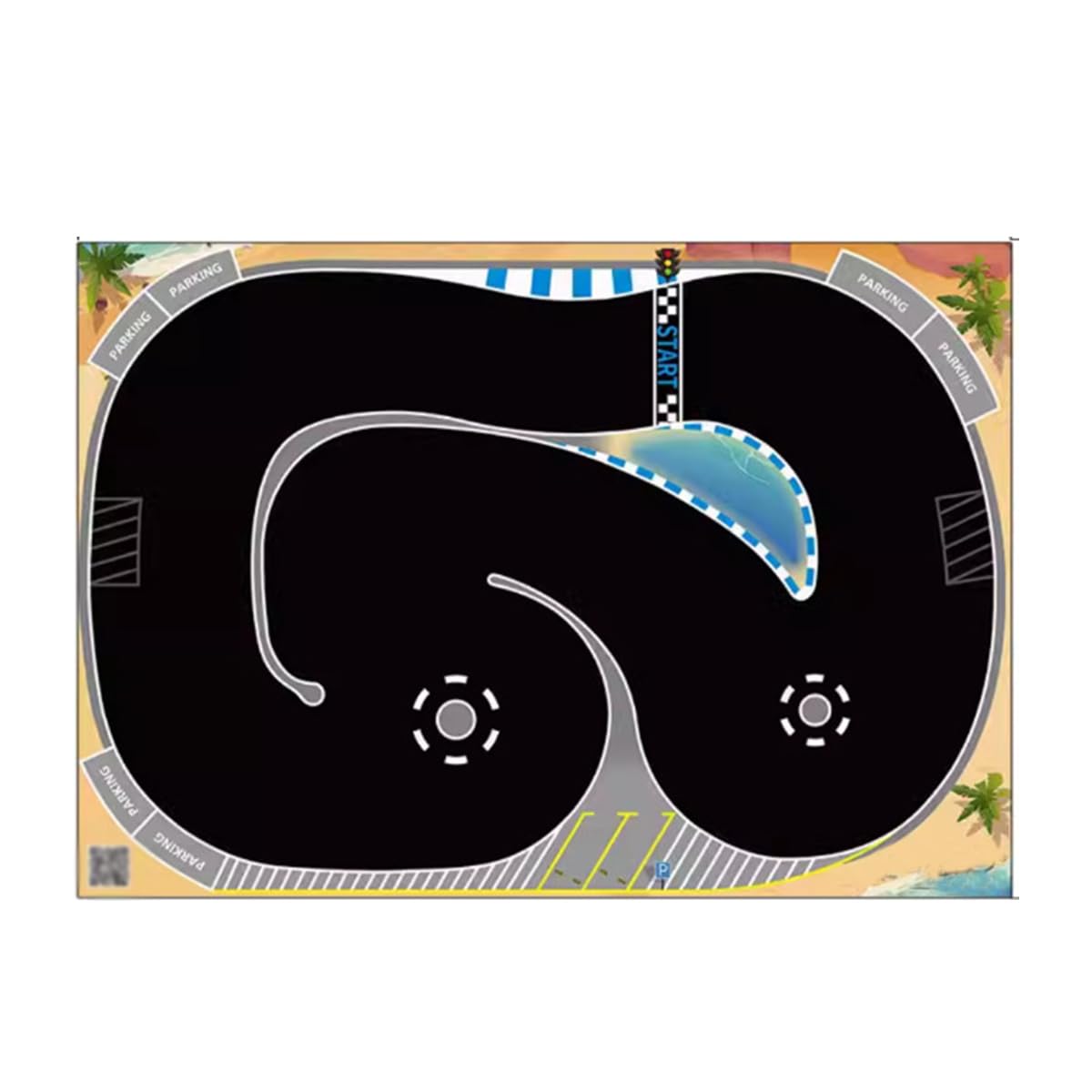 TBRICKFUNR RC Drift Car Track Mat, Portable Mini RC Race Car Track for 1/32, 1/43, 1/64 and 1/76 Models (900 * 630MM) — image 1
