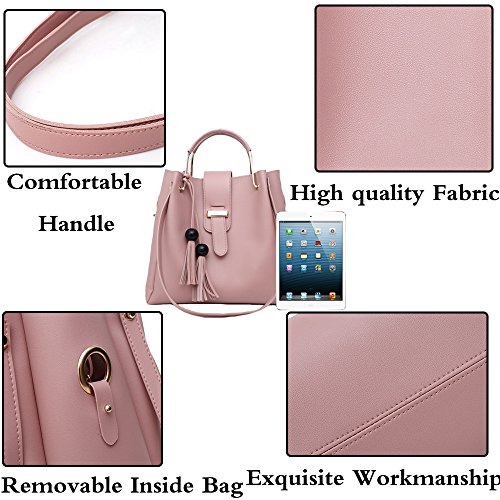 Set de 3 Bolsos de Cuero PU para Mujer Beige miniatura 5