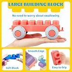 52 PCS Soft Big Building Block Toys for Toddlers 1 2 3 4 5 6 | Montessori Large Building Blocks Stacking Toys for Babies 18 Months and Up Stem Toddler Gifts, Teething Toys
