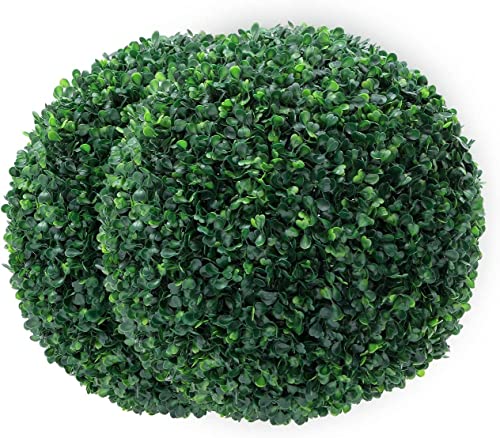 Homodeco Pack of 2 Artificial Plants Boxwood Balls, 40 cm UV Protected 4...