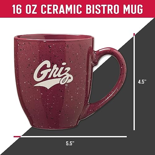 Image of Rico Industries NCAA Montana Grizzlies Maroon Personalized 16 oz Team Color Laser Engraved Speckled Ceramic Coffee Mug