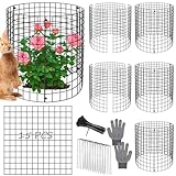 Aifanss Plant Protectors from Animals, 15pcs 12x12 Inch Metal Plant Cages for Garden Vegetables Protectors to Keep Chicken Bunny Squirrel Out, Wire Chicken Wire Cloche with Zip Ties and Stakes