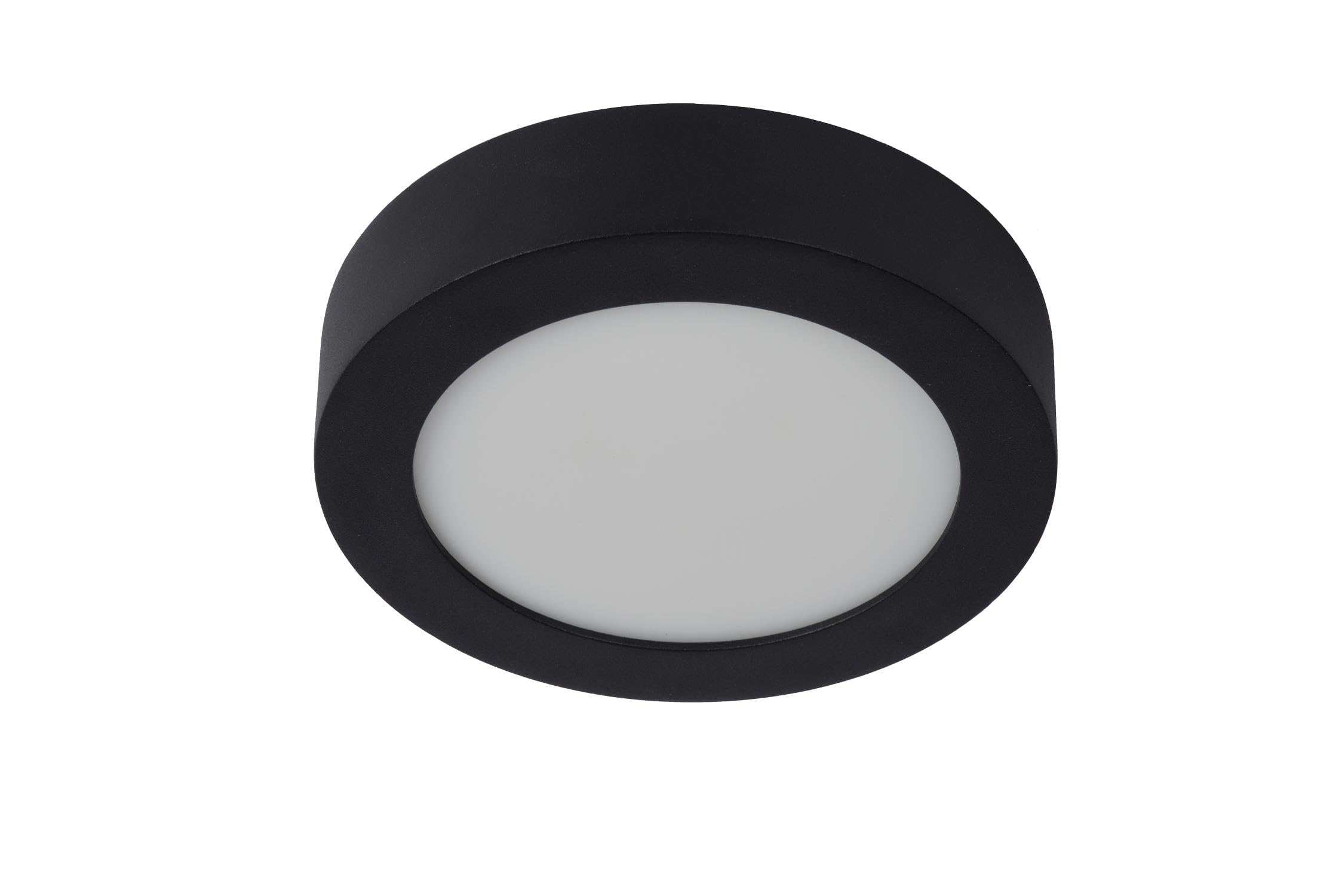 LUCIDE BRICE-LED - Lámpara de techo Baño - Ø 18 cm - LED Regul. - 1x12W 3000K - IP44 - Negro