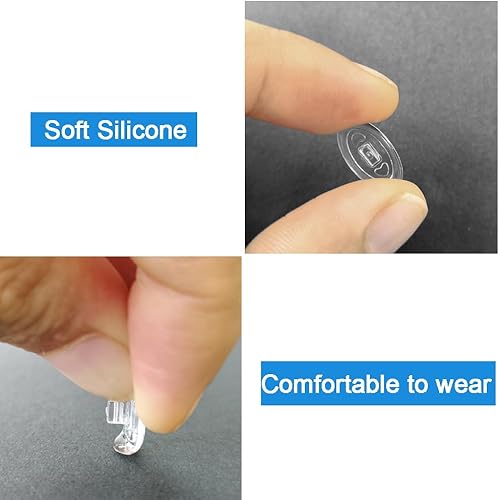 Miniatura 4 de Almohadillas para la nariz para gafas, 5 pares de lentes de repuesto para la nariz, protectores de nariz ovalados de silicona suave, almohadillas