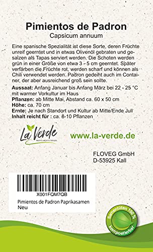 Pimientos de Padron Paprikasamen Grün