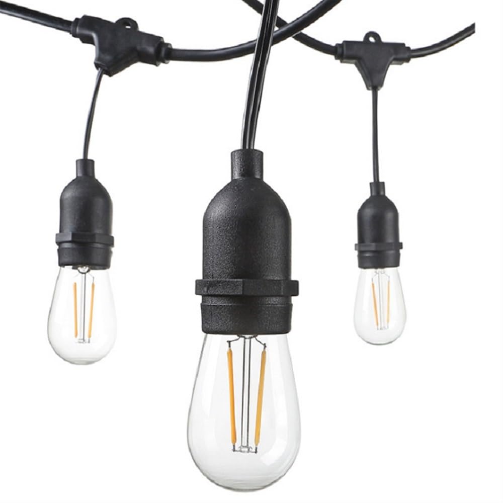 fengyan Casa Bombillas, Paquete de 50, luz con filamento LED E27 AC220V ST45 1W/2W Carcasa de plástico luz LED Retro Fuente de luz Decorativa for Exteriores Familiar Lámpara(1W-2700K,Clear)