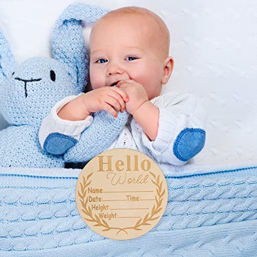 Newborn Baby Announcement Sign Baby Announcement Sign For Hospital, Hello World Newborn Sign Birth Announcement Sign Wooden Baby Name Sign Welcome Baby Sign For Nursery Baby Shower Photo Prop #TOP4