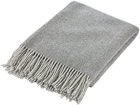 100% Pure Merino Wool Luxurious Throw Rug / Blanket - 130 x 200cm - Grey