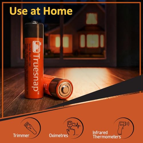 Image of Truesnap AAA 750mAh Rechargeable Batteries by TechMaven | Ni-MH 1.2V | High Capacity AAA Cells for Camera | Game Controller | Remote | Cordless Phone | Microphone | Toys | Fast Charge | Pack of 4