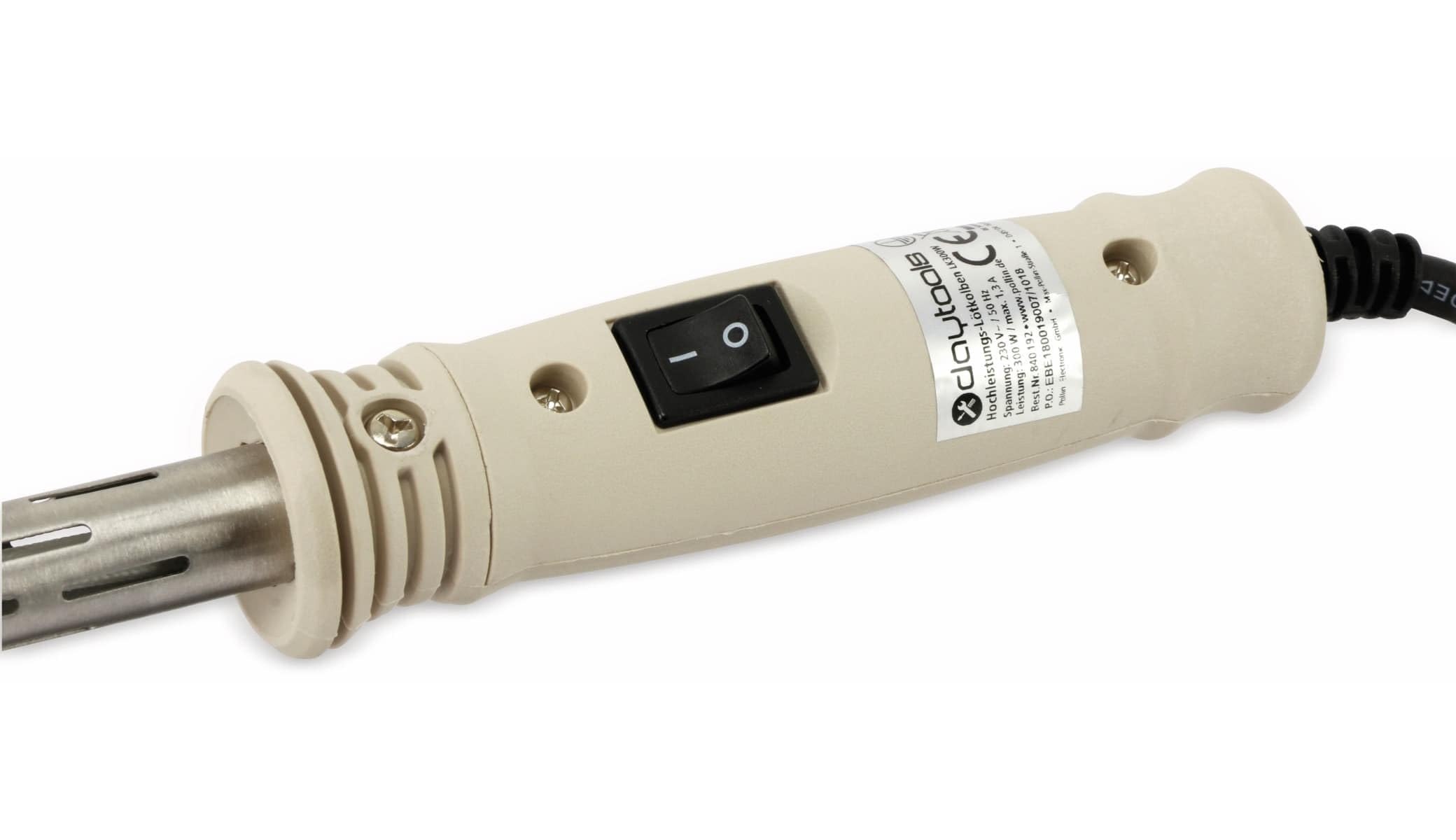 DAYTOOLS Hochleistungs-Lötkolben LK-300W - Robuster Profi-Lötkolben für Spenglerarbeiten, Modellbau, Gehäuselöten | 300W Leistung, 500°C Spitzentemperatur | Zuverlässige Kupfer-Lötspitze