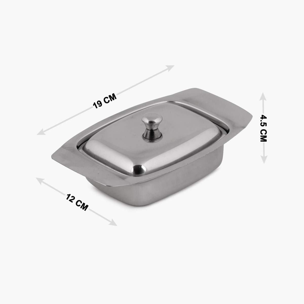 Home Centre |Glovia Stainless Steel Butter Dish|SS Accessories|Storage and Containers|Containers and Jars|Silver 4