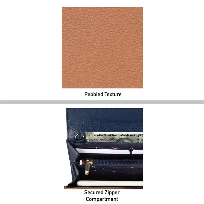 Image of Tommy Hilfiger Wallet for Women Roche || Flap Wallet with Sling || Tan || PU Material