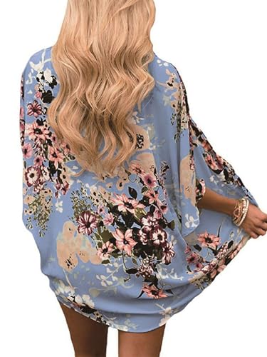 Image of Chunoy Women Short Sleeve Chiffon Kimono Beach Swimsuit Cover Up