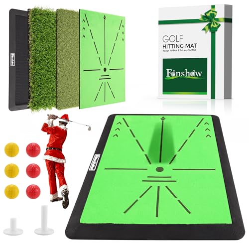 3-in-1 Golf Hitting Mat with Fairway, Rough & Putting Pad