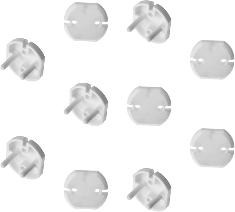 10Pcs Outlet Plugs Covers EU Childproof Outlet Covers Protectors | Electric Socket Cover Protector Baby Proofing Outlet Covers Safety Plug Covers for Home School and Daycares, White
