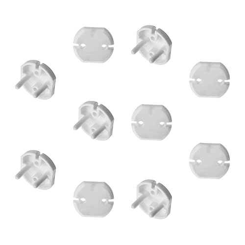 Fielect Tapas de enchufes de salida a prueba de niños protectores de enchufe de la UE Cubierta de enchufe eléctrico Protector eléctrico 2 agujeros