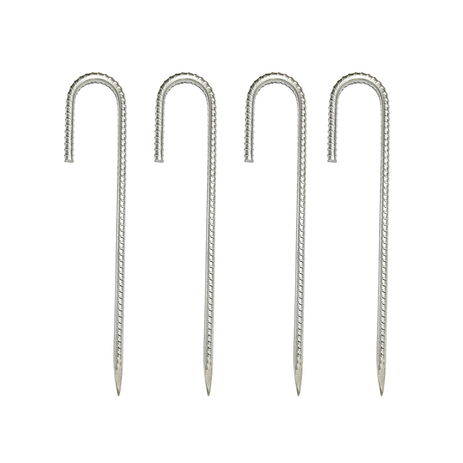 J Hook Heavy Duty Galvanized Reinforced Ground Nails - Outdoor Canopy Tent & Gardening Ground Anchor (12)