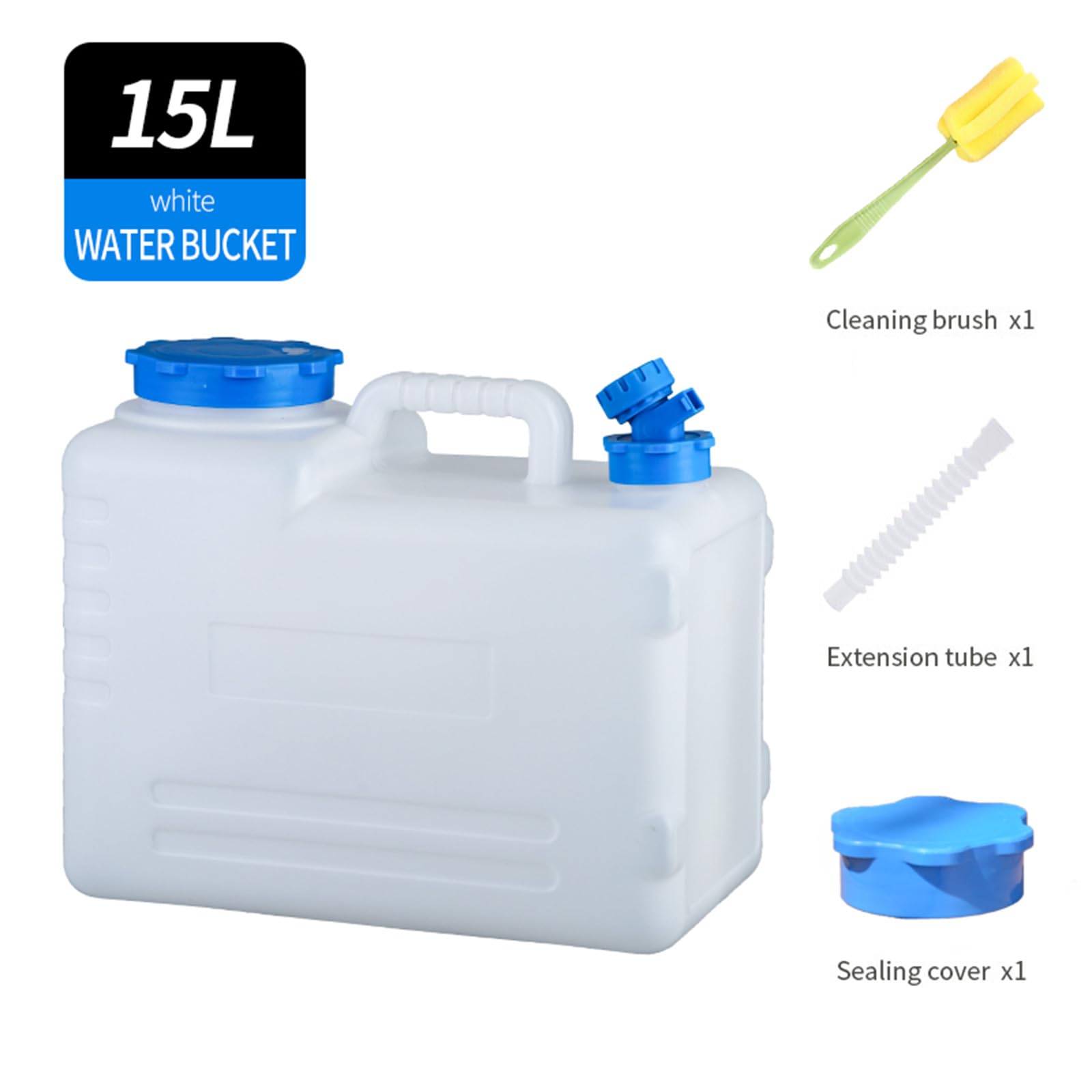 Récipient à eau avec robinet, distributeur de stockage d'urgence de 15 L pour camping, randonnée, voyage, utilisation du véhicule et kit de survie